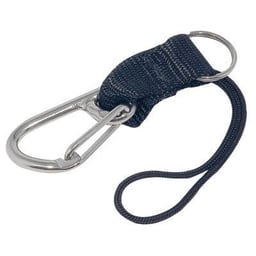 Split Ring Connector with Stainless Steel Clip - Black Thumbnail}