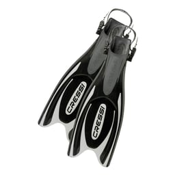 Cressi Frog Plus Open Heel Dive Fins - Black/Silver Thumbnail}