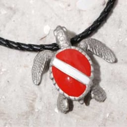 Big Blue Turtle Pendant Ocean Jewelry Thumbnail}