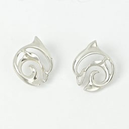 Big Blue “Flipper” Dolphin Earrings Thumbnail}