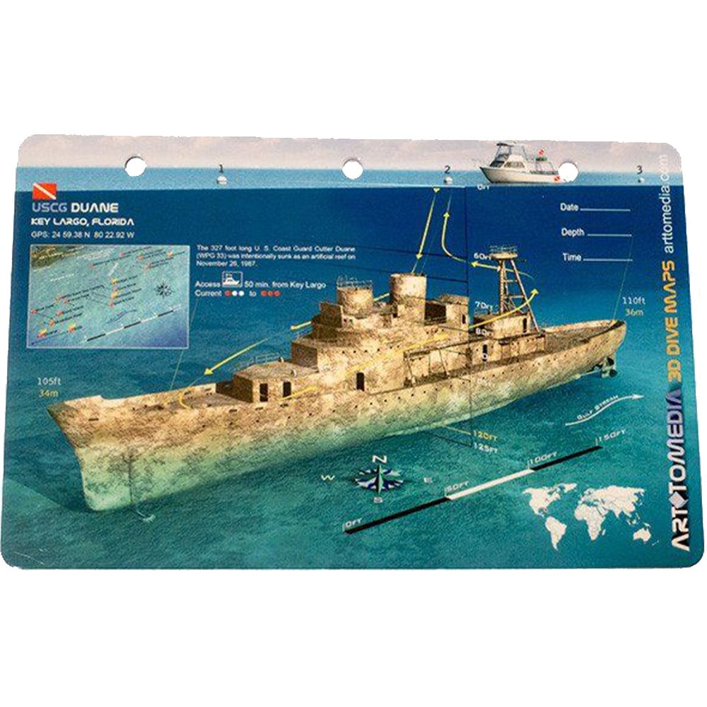 Waterproof 3D Dive Map - Duane Wreck