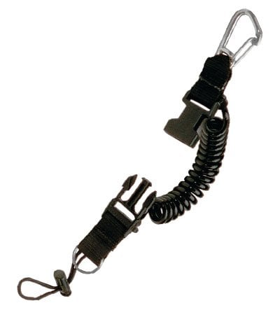 Mini Snappy Coil w/Stainless Steel Carabiner - Black