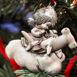 Big Blue Shark Angel Holiday Ornament Lifestyle Thumbnail}