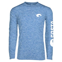 Costa Technical Catonic Crew Long Sleeve Performance Shirt  - Blue Thumbnail}