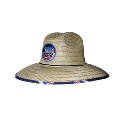 Hook & Tackle Sails & Stripes Straw Lifeguard Hat Front Thumbnail}
