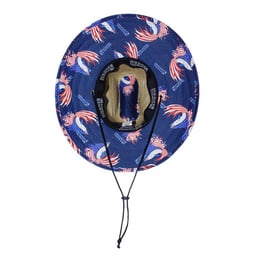 Hook & Tackle Sails & Stripes Straw Lifeguard Hat Underbrim with Chin Strap Thumbnail}