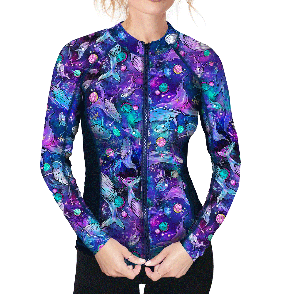 Spacefish Army Eco-Friendly Zip-Up Rashguard (Women’s)