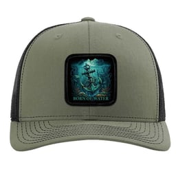 Born of Water Anchor Patch Trucker Hat Thumbnail}