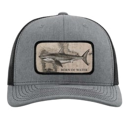 Born of Water Great White Shark Patch Trucker Hat Thumbnail}