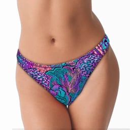 Spacefish Army Eco-friendly Bikini Bottoms - Coral - Front Thumbnail}
