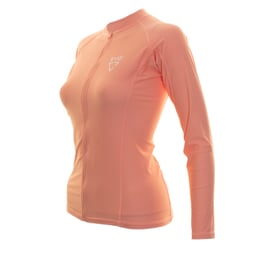 EVO Largo Zip-Up Long Sleeve Rashguard (Women’s) - coral - side Thumbnail}