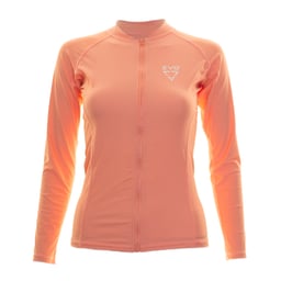 EVO Largo Zip-Up Long Sleeve Rashguard (Women’s) -fornt - zipped - coral Thumbnail}