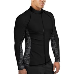 Spacefish Army Eco-Friendly Full Zip-Up Rashguard (Men’s) - Tiger Shark - Side Thumbnail}