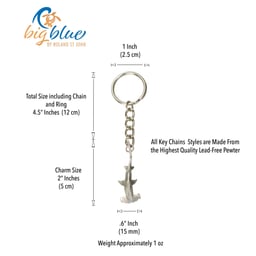 Big Blue Hammerhead Shark Keychain dimension Thumbnail}