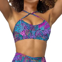 Spacefish Army Eco-Friendly Bikini Sports Bra - Front Thumbnail}