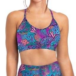 Spacefish Army Eco-Friendly Bikini Sports Bra - Front Thumbnail}