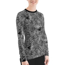 Spacefish Army Eco-Friendly Long Sleeve Rashguard Angle - Deep Sea Thumbnail}