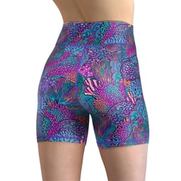 Spacefish Army Eco-Friendly Shorts - Coral Kaleidoscope - Back Thumbnail}