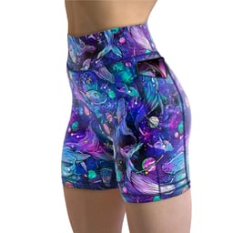 Spacefish Army Eco-Friendly Shorts - Cosmic Whale - Front Thumbnail}