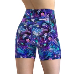 Spacefish Army Eco-Friendly Shorts - Cosmic Whale - Back Thumbnail}