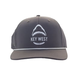 Key West Shark Bite Hat - Grey - Front Thumbnail}