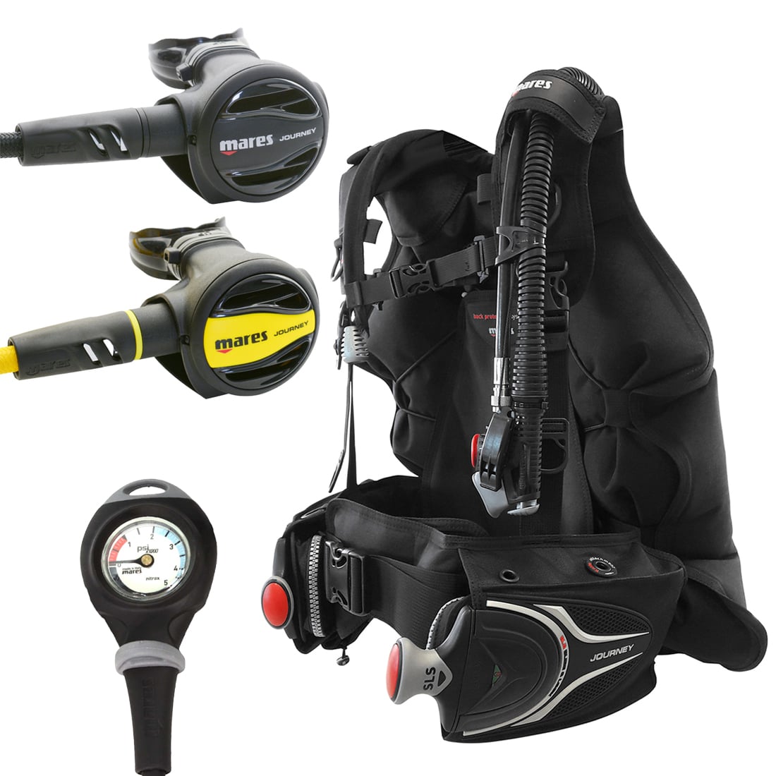 Mares Journey Package with Mission 1 Pressure Gauge